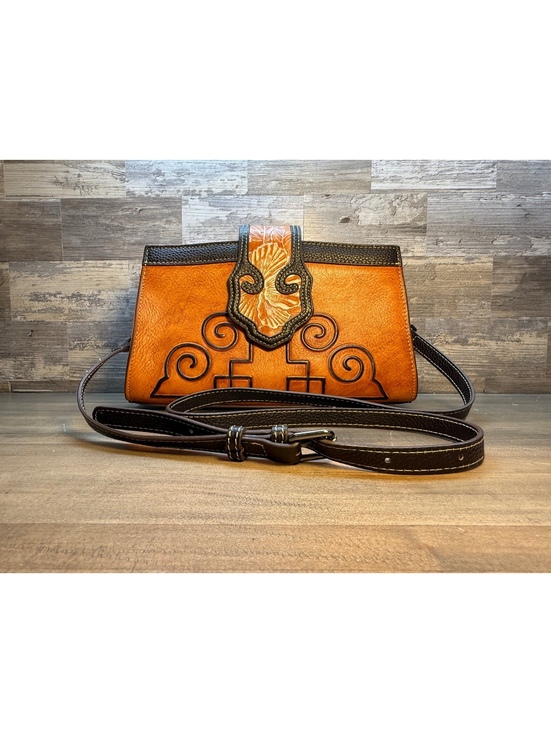 Handbags - Genuine Leather Tooled Boho Crossbody Bag Shoulder Bag Clutch (Hbp1/cp25)